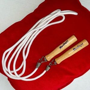 Pristine MacGregor 9-ft jump rope, wood handles & spring swivel action